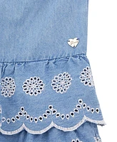Guess Big Girls Denim Tiered Halter Neck Dress