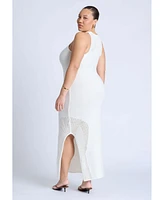 Eloquii Plus Sweater Dress With Open Stitch & Cutouts