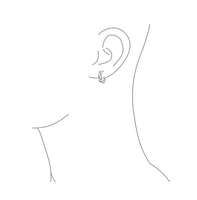 Bling Jewelry Elegant Cz Hoop Earrings with Cubic Zirconia Accent in Sterling Silver