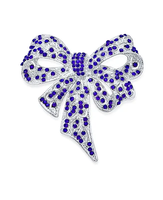Bling Jewelry Winter Aqua Crystal Fashion Statement Brooch Pin Silver Plated