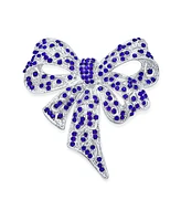Bling Jewelry Winter Aqua Crystal Fashion Statement Brooch Pin Silver Plated