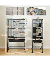 PawHut Hamster Cage, 5 Tier Rolling Rat Cage for Syrian, Gerbil, Mouse