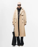 Mango Women's Long Oversized Cotton Trench Coat
