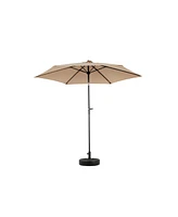 9ft Outdoor Patio Umbrella, Tilt & Crank, Khaki (Base Not Included)