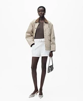 Mango Women's Rolled Hem Paper Bag Shorts