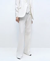 Mango Women's Low-Rise Straight Suit Pants