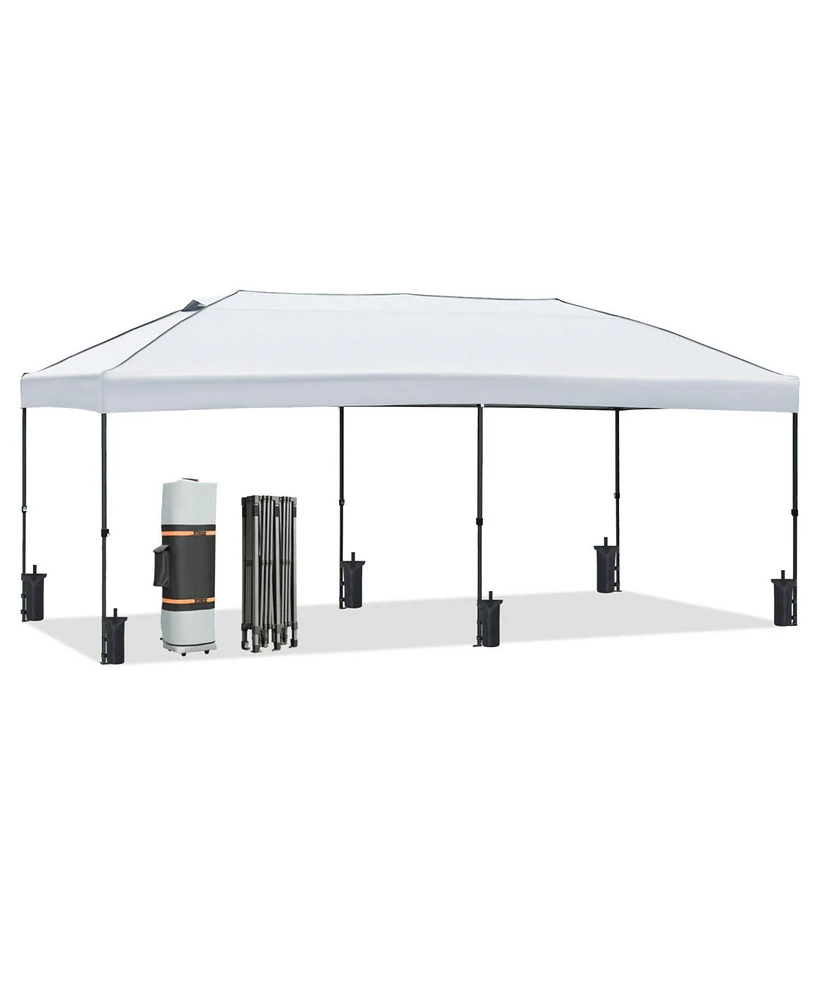 10x20 Pop Up Canopy Tent with Sidewalls & Wheeled Bag (White)