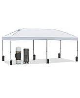 10x20 Pop Up Canopy Tent with Sidewalls & Wheeled Bag (White)