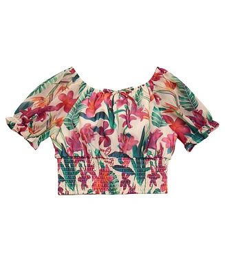 Guess Big Girls Chiffon Flutter Sleeve Top