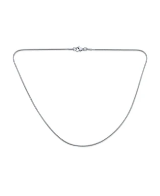 Bling Jewelry Strong 1.5MM Silver Tone Stainless Steel Thin Magic 8 Sided Snake Chain Necklace 16 18 20 24 30 Inch