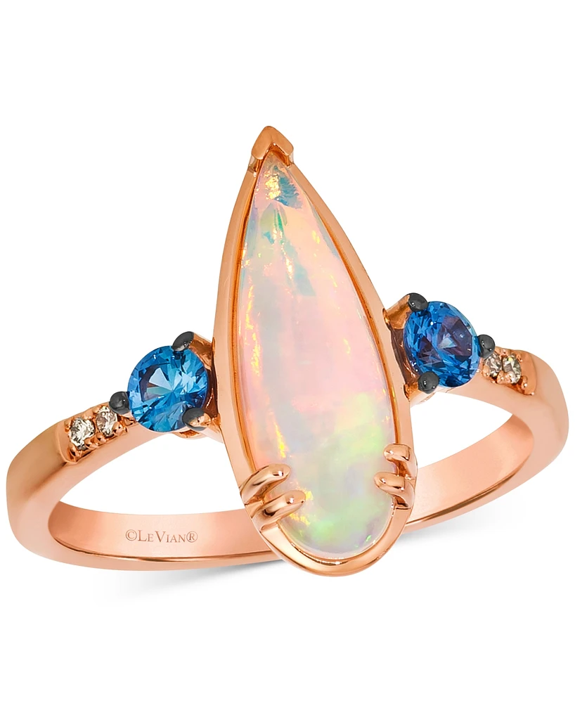 Le Vian Neopolitan Opal (1 ct. t.w.), Blueberry Sapphire (1/4 ct. t.w.) & Nude Diamond Ring in 14k Rose Gold