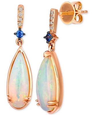 Le Vian Neopolitan Opal (2 ct. t.w.), Blueberry Sapphire (1/20 ct. t.w.) & Nude Diamond (1/20 ct. t.w.) Drop Earrings in 14k Rose Gold