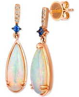Le Vian Neopolitan Opal (2 ct. t.w.), Blueberry Sapphire (1/20 ct. t.w.) & Nude Diamond (1/20 ct. t.w.) Drop Earrings in 14k Rose Gold