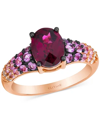 Le Vian Raspberry Rhodolite (2-1/4 ct. t.w.), Pink Sapphire Ombre (3/4 ct. t.w.) & White Sapphire (1/10 ct. t.w.) Ring in 14k Rose Gold