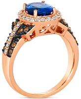 Le Vian Blueberry Tanzanite (1-5/8 ct. t.w.) & Diamond (5/8 ct. t.w.) Oval Hao Ring in 14k Rose Gold