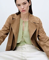 Mango Women's Bow Details Combined Blouse