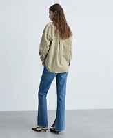Mango Women's Contrasting Pocket Striped Shirt