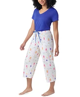 Hue Women's Beach Flamingos Printed Capri Pajama Pants