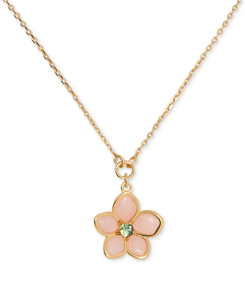kate spade new york Gold-Tone Pastel Petals Pendant Necklace, 16" + 3" extender