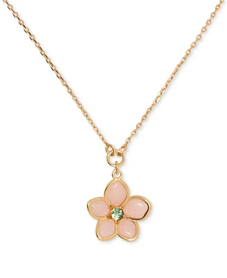 kate spade new york Gold-Tone Pastel Petals Pendant Necklace, 16" + 3" extender