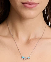 kate spade new york Silver-Tone Mama Elephant Stone Pendant Necklace, 16" + 3" extender