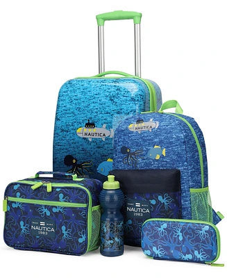 Nautica Kids Adventure 5-Piece Back to School Carry-On Luggage Set