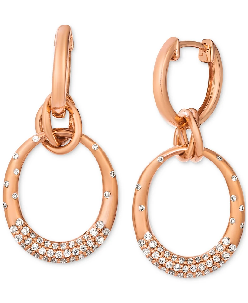 Le Vian Nude Diamond Doorknocker Drop Earrings (3/8 ct. t.w.) in 14k Rose Gold