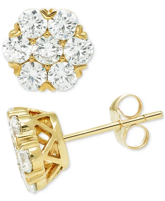 Diamond Cluster Stud Earrings (2 ct. t.w.) in 14k Yellow Gold
