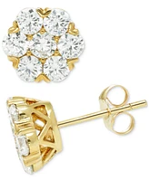 Diamond Cluster Stud Earrings (2 ct. t.w.) in 14k Yellow Gold