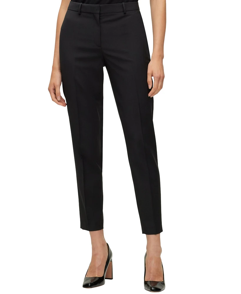 Boss by Hugo Women's Wool Regular-Fit Cropped Pants