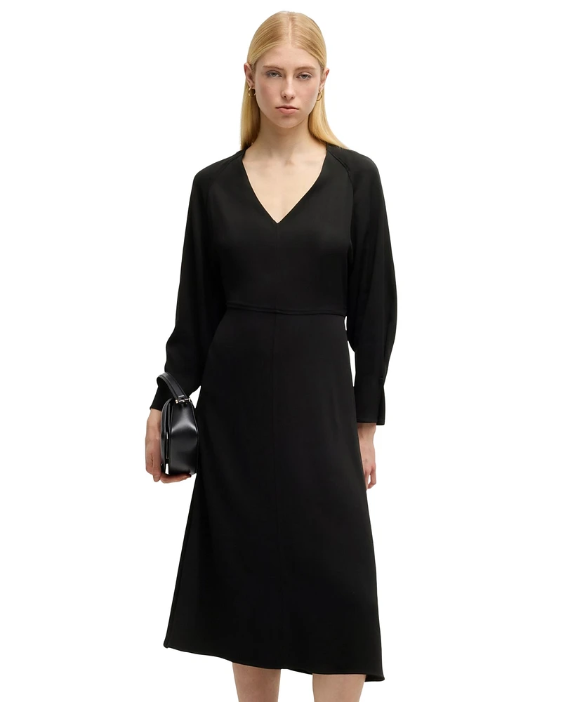 Boss by Hugo Women's Relaxed-Fit V-Neck Dress