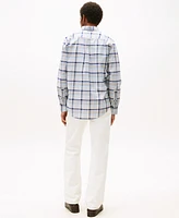 Tommy Hilfiger Men's Relaxed Fit Long Sleeve Multi Check Button-Down Oxford Shirt