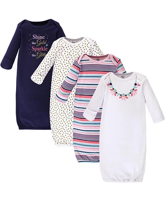 Little Treasure Baby Girls Treasure Cotton Gowns, Sparkle Necklace, Preemie/Newborn