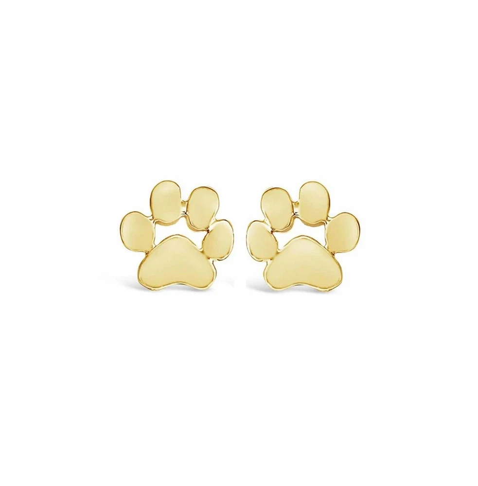 GoldenPaw Paw Print Stud Earrings for Pet Lovers