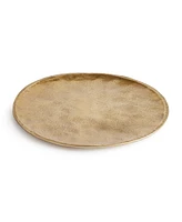 16.75" Veda Decorative Cast Aluminum Round Tabletop Centerpiece Tray