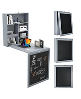 Convertible Wall Mounted Table with A Chalkboard