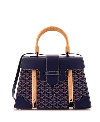 Pre-Owned Goyard Mm Saigon Top Handle Bag Coated Canvas with Leather