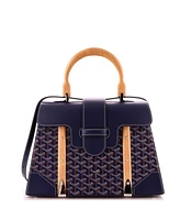 Pre-Owned Goyard Mm Saigon Top Handle Bag Coated Canvas with Leather