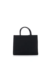 Pre-Owned Versace Small Logo Convertible Tote Studded Canvas