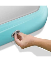 Philosophy Gym 10' Deluxe Air Tumble Mat - 78" Wide Inflatable Track for Gymnastics, Includes Electric Pump, Mint