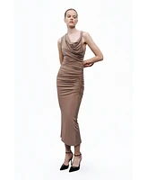 Nocturne Women's Maxi Dress with Gathered Detail