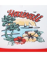 Hawaii Coast White & Red Foam Trucker Hat