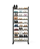 10-Tier Free-Standing Metal Frame Shoe Rack