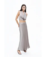 Nocturne Women's Satin Look Midi Skirt