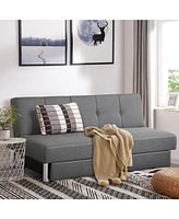 3-Seat Convertible Sofa Bed with 2 Large Drawers and 3 Adjustable Angles