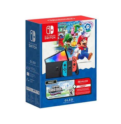 Nintendo Switch Oled Super Mario Bros. Wonder Bundle with 3 Month Online Membership