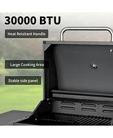 Mondawe 3-Burner Free Standing Stailless Liquid Propane 30000 Btu Gas Grill with Cabinet