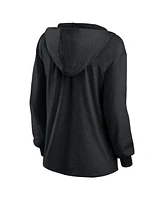 Fanatics Women's Pittsburgh Steelers Blackout Slub Hoodie V-Neck Long Sleeve T-Shirt
