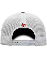 Top of the World Men's Gray/White Louisville Cardinals Victory Baseline Trucker Adjustable Hat