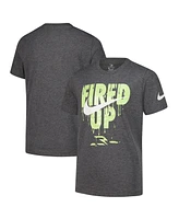 Nike Big Boys and Girls 3BRAND by Russell Wilson Heather Charcoal Fired Up Drip T-Shirt